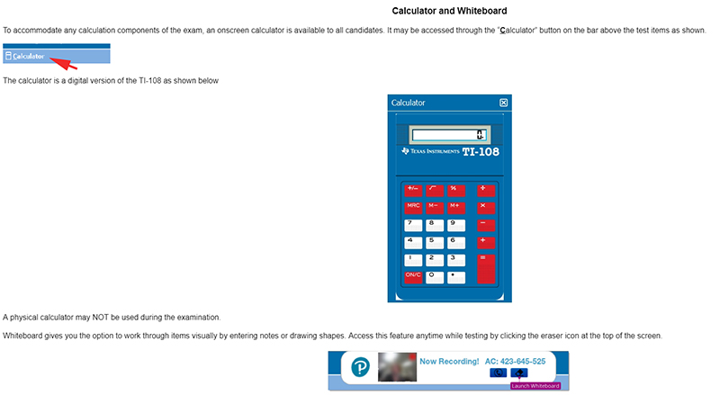 Calculator and Whiteboard
